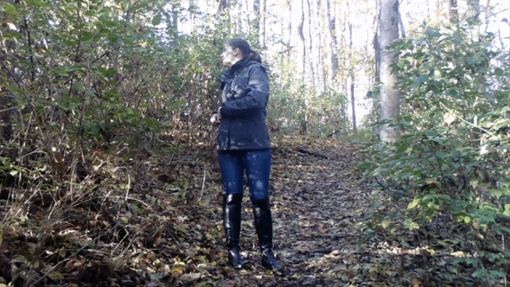 rachel struggles in snare in the woods